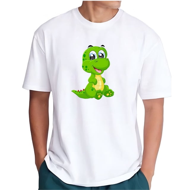 Playera Blanca Unisex Estampada Dinosaurio