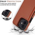 thumbnail image 3 of Allytech 2 in 1 Detachable Wallet Case for iPhone 12 Pro / 12 6.1" with Card Holder, [Large Capacity] PU Leather Magnetic Snap Kickstand Shockproof Anti-Drop Case Support Wireless Charging, Brown, 3 of 9