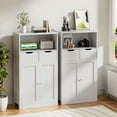 thumbnail image 6 of Walsunny Bathroom Storage Cabinets for Floor with 2 Doors 2 Drawers Freestanding Wooden Shelves Organizer Cupboard for Small Spaces Bathroom Living Room Bedroom Entryway White, 6 of 7