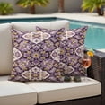 thumbnail image 4 of Purple Boho Outdoor Waterproof Pillow Covers, Ethnic Southwest Country Flowers Motifs Decorative Square Throw Pillowcase Sofa Cushion Sham for Patio/Couch/Chair, 26"x26" 2 Pack, 4 of 8