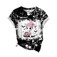 thumbnail image 4 of PNTUTB Women's Summer Comfortable Fashion Round Neck Short Sleeve Loose Printed T Shirt Casual Top, 4 of 6