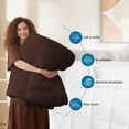 thumbnail image 4 of 100% Cotton All-Season Comforter - Box Stitched Comforter - Bedding with Corner Tabs Machine Washable Lightweight Color Brown Solid Pattern Size Super King Plus, 4 of 7