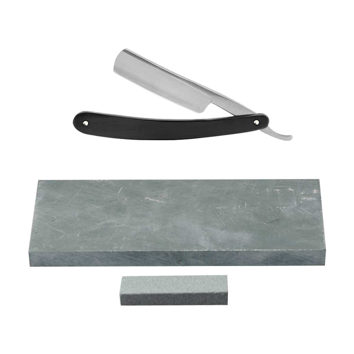 Grandslam Shaving Straight Razor Kit, Steel Cutthroat Straight Razor With Leather Strop, Sharpening Stone, Shaving Brush, Stainless Steel Shaving Bowl, Shaving Soap, Gift for Men