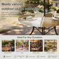 thumbnail image 6 of Round Outdoor Tablecloth with Umbrella Hole and Zipper, Brown Geometric Tablecloth with Elastic Waterproof, Watercolor Ombre Modern Abstract Art Patio Table Covers for 36" - 44" Picnic Pool Tables, 6 of 9