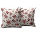 thumbnail image 2 of Red Winter Snowflakes Pillow Covers 20x20 Set of 2 Christmas Decorative Throw Pillows Outdoor Farmhouse Xmas Holiday Seasnoal Pillowcases Cushion Case Decor for Home Sofa Couch Bed, 2 of 4