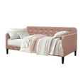 thumbnail image 5 of Home Design Chloe Twin Daybed with Velvet Upholstery, Button-Tufted Back, Stylish Versatile Seating and Sleeping Solution for Bedroom or Living Room, Pink, 5 of 5
