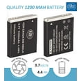 thumbnail image 2 of BM Premium 2 NB6L, NB-6LH Batteries for Canon PowerShot S120, SX170 IS, SX260 HS, SX280 HS, SX500 IS, SX510 HS, SX520 HS, SX530 HS, SX540 HS, SX600 HS, SX610 HS, SX700 HS, SX710 HS, ELPH 500 HS, D30, 2 of 6