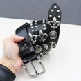 thumbnail image 3 of First layer cowhide new skull rivet belt genuine leather men's belt women's pure cowhide versatile decorative belt, 3 of 6
