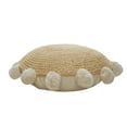 thumbnail image 3 of Ox Bay Quade 20" x 20" Natural Solid Jute Pom Pom Bordered Round Adult Decorative Throw Pillow, 3 of 12