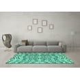 thumbnail image 3 of Ahgly Company Indoor Rectangle Abstract Turquoise Blue Modern Area Rugs, 5' x 7', 3 of 4