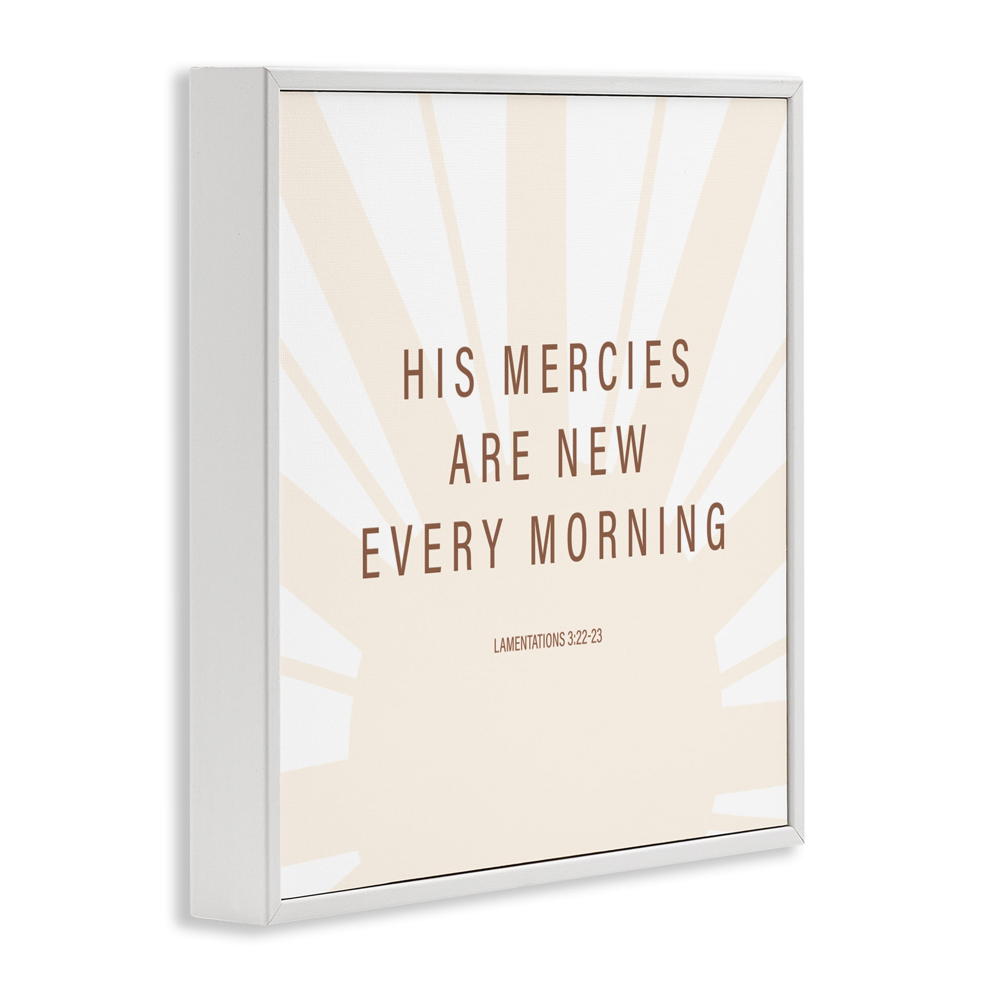 Stupell Industries His Mercies Are New White Framed Giclee Art, design by SD Graphics Studio