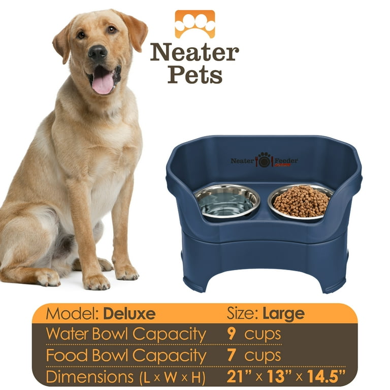 DELUXE Elevated Dog Bowls Mess-Proof Dog Food & Water Elevated Feeder  Adjustable Raised Dog Bowl Stand