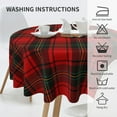 thumbnail image 3 of Checkered Christmas Tablecloth Round 70 Inch Red Green Plaid Table Cloth,Stain Resistance Retro Winter Xmas Holiday Table Covers for Kitchen Dining,Small Tablecloth for Party Picnic, 3 of 7