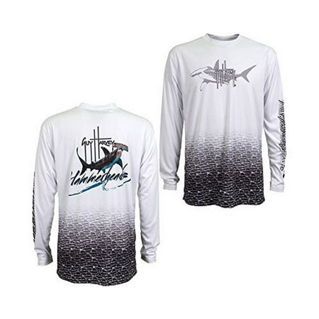 - Guy Harvey Mens HAMMERHEAD MENS L/S, White, L