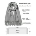 thumbnail image 2 of EASE LEAP Winter Scarfs for Women Wool Pashmina Shawls and Wraps Elegant Cashmere Scarves Large Stylish Warm Blanket 78"x27"( Grey ), 2 of 7