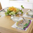 thumbnail image 4 of Ambesonne Mardi Gras Place Mats Set of 4, Harlequin Lady Frame, Standard Size, Purple Yellow Green, 4 of 6