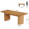 thumbnail image 2 of Tribesigns 78.7" Extra Long Dining Table for 6-8 People, Large Farmhouse Kitchen Table with Wooden Tabletop, Rustic Style Rectangular Dinner Table for Dining Room, Kitchen, Living Room, Brown, 2 of 8