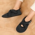 thumbnail image 6 of Joinfre Slippers for Women Comfy House Bedroom Corduroy Cross Bow Slide Slipper with Adjustable, 6 of 7