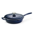 thumbnail image 5 of Tramontina Bestow 10-Inch Enameled Cast Iron Skillet with Lid, Gradated Cobalt, Oven-Safe, 5 of 9