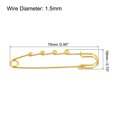 thumbnail image 2 of Uxcell 4 Holes Brooch Pins 3 Inch Metal Decorative Collar Safety Pins Clips, Gold Tone, 20pcs, 2 of 5