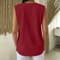 thumbnail image 7 of Mifsaly Womens Ribbed Sleeveless Tank Tops Casual Crewneck Muscle Shirts Summer Loose Fit Basic Activewear Undershirts Red,M, 7 of 7