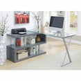 thumbnail image 6 of Fiora 59-inch Grey Modern Swivel Convertible Desk Storage, 6 of 6