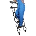thumbnail image 3 of Black Pull Down Attic Ladder 6-Steps, Retractable Folding Stairs with Armrests, Telescoping Step Ladders, Wall-Mounted Retractable Ladder, 59 in Height for Loft, Garage, Warehouse, 3 of 16