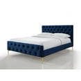 thumbnail image 7 of Omax Decor France Wood and Fabric Upholstered Queen Platform Bed in Blue, 7 of 7