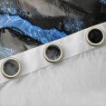 thumbnail image 4 of Manfei Aesthetic Marble Blackout Curtains Set of 2 (52x84 Each), Foil Curtain, Black and Blue, 4 of 6