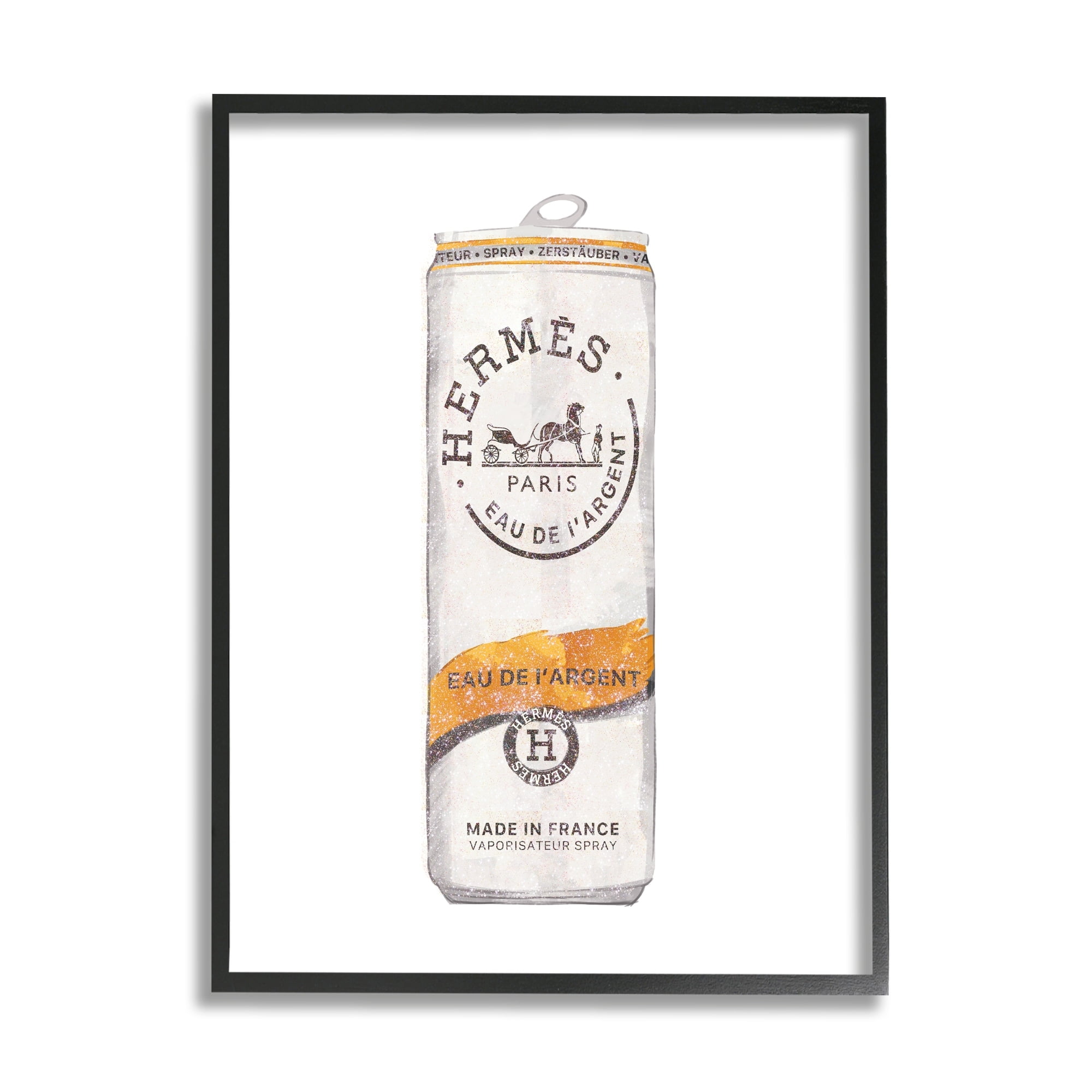Stupell Industries Fashion Designer Style Glam Beverage Can Illustration Framed Wall Art, 16 x 20, Design by Ziwei Li