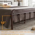 thumbnail image 4 of HESTINYSUS King Size Bed Frame,Metal Bed Frame with Headboard and Footboard Platform Mattress Base,No Box Spring Needed and Easy Assembly,Brown, 4 of 6
