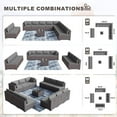 thumbnail image 6 of kullavik 14 Pieces Patio Furniture Set Outdoor Furniture Wicker Sectional Sofa Set, Rattan Patio Conversation Set with 43in 55,000 BTU Propane Gas Fire Pit Table and Glass Coffee Table,Grey, 6 of 7