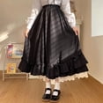 thumbnail image 3 of Gidyq Vintage Lace Patchwork Black Skirt Women French Elegant Ruffles A Line Skirt Female Japanese Fashion Lolita Midi Skirt, 3 of 19