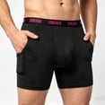 thumbnail image 4 of Yyeselk Mens Long Leg Athletic Boxer Briefs with Side Pockets Anti-Chafing Breathable Comfy Underwear Pink L, 4 of 5