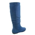 thumbnail image 2 of Data-1 Women's Fashion Slip On Pull Up Slouch Comfort Casual Flat Heel Mid Calf Round Toe Boots, 2 of 3