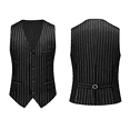 thumbnail image 5 of HBDesign Mens 3 Piece Suit Set Summer Lightweight Slim Fit Blazer Vest Pants Pinstripe for Business, 5 of 7