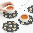 thumbnail image 5 of Disketp Cute Poached Eggs Funny Coasters,6 Pcs Leather Coasters with Holder, Perfect Housewarming Hostess Gifts,Protect Furniture from Water Marks Scratch and Damage, 5 of 5