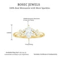 thumbnail image 6 of Rosec Jewels Moissanite Marquise Engagement Ring for Women - 4X8 mm - Designer Ring - D-VS1 Quality Certified, 10K Yellow Gold, US 11.50, 6 of 9