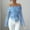 #047-Blue, variant on Craaazy Womens T Shirts Solid Color Embroidered Off-the-Shoulder Long Sleeve Tops Slim Fit Shirts Gifts For Women