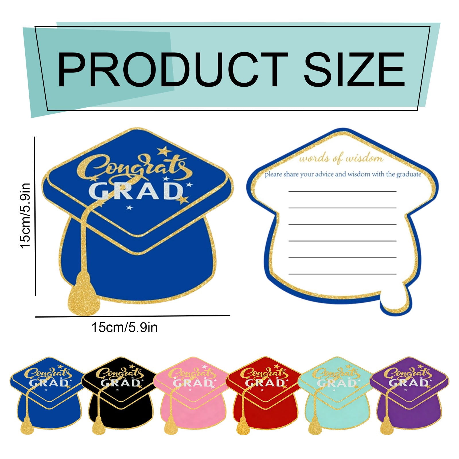 Graduation Cap Style Greeting Cards, Graduation Decorations for Party, Graduate Message Cards for High office College Class of 2026, 50 Cards