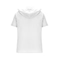thumbnail image 4 of Sakmal Summer Athletic Shirts for Men Short Sleeve Linen Tshirts White Solid Hooded Mens Shirts M, 4 of 5