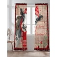 thumbnail image 2 of Cow Christmas Sheer Curtains 84 Inch Long 2 Panels, Farmhouse Snowflake Berry Snowflake Geek Light Filtering Rod Pocket Semi Sheer Curtains, Sheer Voile Drapes for Living Room Bedroom, 52"x84", 2 of 5