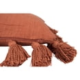 thumbnail image 6 of Creative Co-Op Woven Cotton Slub Pillow with Tassels, Russet, 6 of 8