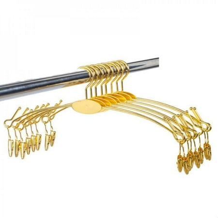 

1Pc Underwear Hangers Metal Bra Clips Socks Panty Racks Home Drying Clothes Hanger with Clips Gold