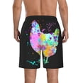 thumbnail image 2 of Chicken Watercolor Splash Men'S Beach Shorts White Xx-Large, 2 of 5