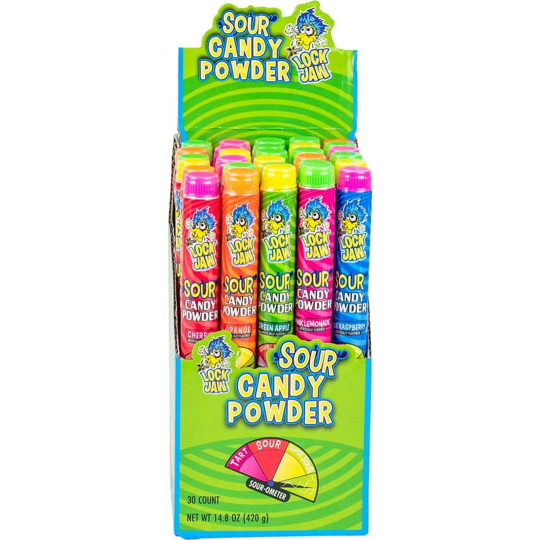 Koko's Xtreem Lock Jaw Sour Candy Powder Tubes, 0.49 Ounce -  30 Count Display Box
