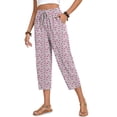 thumbnail image 3 of Fantaslook Womens Capri Pants Drawstring Casual Palazzo Trousers with Pockets Loose Floral Lounge Pants Pajama Bottoms, 3 of 9