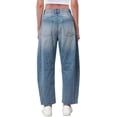 thumbnail image 2 of Cropped Barrel Jeans Womens Mid Rise Wide Leg Baggy Jeans Loose Ankle Denim Pants with Pockets Trendy Casual Y2K Pants, 2 of 7