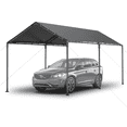 thumbnail image 3 of Gaildon Carport 10 x 20Ft Upgraded Heavy Duty Carport with Steel Wire Rope Portable Garage for Truck Boat Car Canopy with All-Season Tarp (Grey), 3 of 8