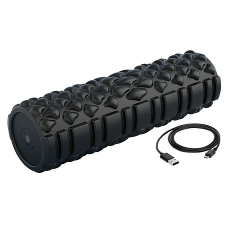 Athletic Works 3-Speed Vibrating Fitness Foam Roller  Rechargeable  Full Body Recovery Roller  Black